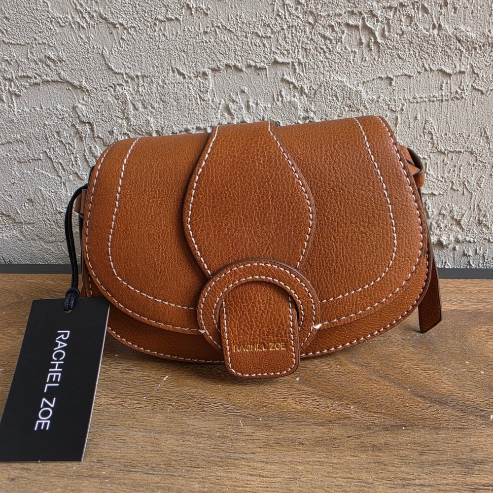 Rachel Zoe Edessi Purse Crossbody Bag Brown Vegan Faux Leather Belt Bag New